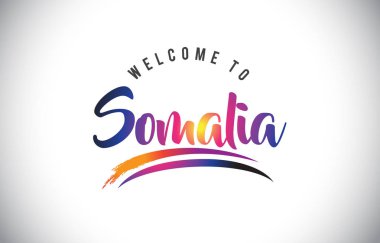 Somali hoş geldiniz iletisinde mor canlı Modern renkler vektör çizim.