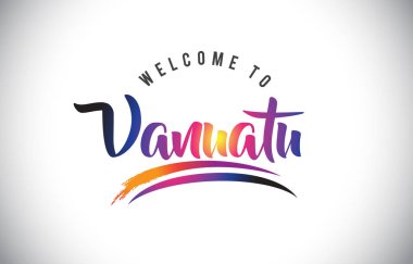 Vanuatu hoş geldiniz iletisinde mor canlı Modern renkler vektör çizim.