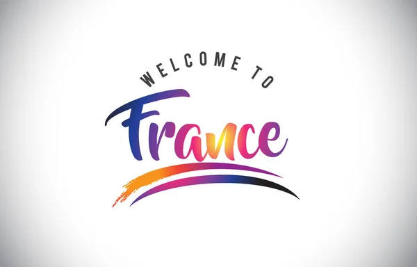 France Bienvenue Message Violet Vibrant Couleurs Modernes Illustration Vectorielle — Image vectorielle