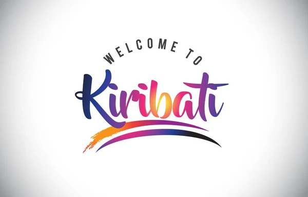 Witamy Kiribati Wiadomość Fioletowy Żywe Kolory Nowoczesne Ilustracja Wektorowa — Wektor stockowy