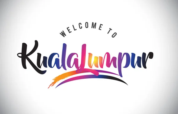 Kualalumpur Bienvenido Mensaje Colores Modernos Vibrantes Púrpura Vector Ilustración — Vector de stock