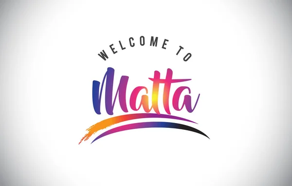 Malta Bienvenido Mensaje Colores Modernos Vibrantes Púrpura Vector Illustration — Archivo Imágenes Vectoriales
