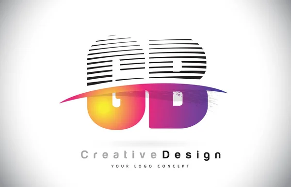 List Logo Design Kreatywnych Linie Swosh Ilustracji Wektorowych Kolor Fioletowy — Wektor stockowy