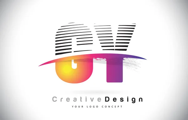 List Logo Design Kreatywnych Linie Swosh Ilustracji Wektorowych Kolor Fioletowy — Wektor stockowy