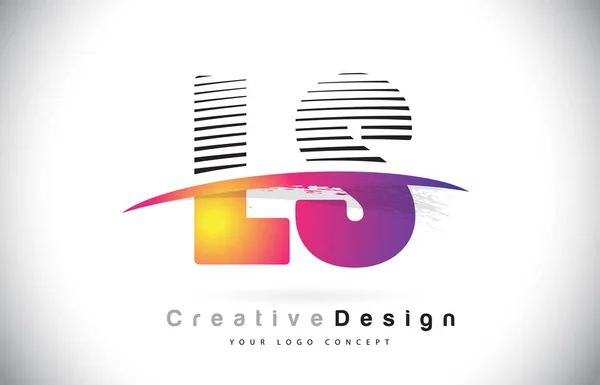 Projektowanie Logo List Kreatywnych Linie Swosh Ilustracji Wektorowych Kolor Fioletowy — Wektor stockowy