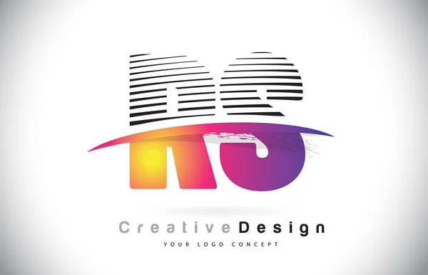 Lettre Logo Design Avec Des Lignes Créatives Swosh Brosse Pourpre — Image vectorielle