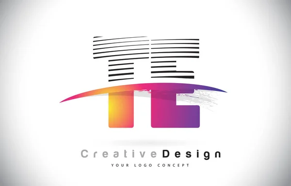 List Logo Design Kreatywnych Linie Swosh Ilustracji Wektorowych Kolor Fioletowy — Wektor stockowy