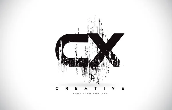 Grunge Brush Letter Logo Suunnittelu Mustia Värejä Luova Harja Kirjaimet — vektorikuva