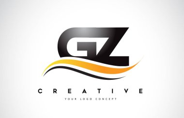 Gz G Y Swoosh mektup Logo tasarımı Modern sarı ile Swoosh eğik çizgiler vektör çizim.