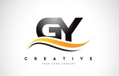 GY G Y Swoosh mektup Logo tasarımı Modern sarı ile Swoosh eğik çizgiler vektör çizim.