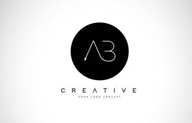 AB bir B Logo tasarımı siyah ve beyaz yaratıcı kutsal kişilerin resmi metin mektup vektör ile.