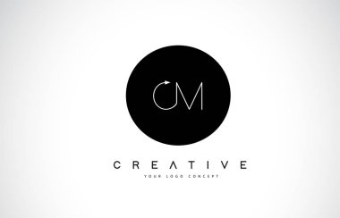 Siyah ve beyaz yaratıcı kutsal kişilerin resmi metin mektup vektör ile cm C M Logo tasarımı.