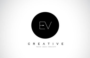 Siyah ve beyaz yaratıcı kutsal kişilerin resmi metin mektup vektör ile ev E V Logo Tasarım.