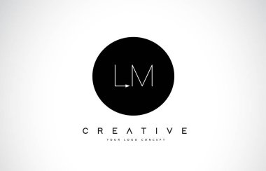 Siyah ve beyaz yaratıcı kutsal kişilerin resmi metin mektup vektör ile lm L M Logo tasarımı.