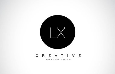 Siyah ve beyaz yaratıcı kutsal kişilerin resmi metin mektup vektör ile LX L X Logo tasarımı.