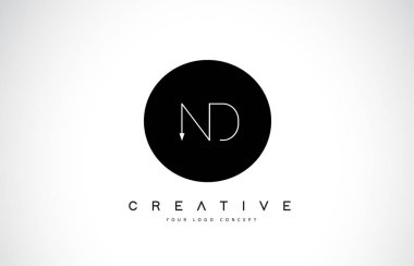 Siyah ve beyaz yaratıcı kutsal kişilerin resmi metin mektup vektör ile ND N D Logo tasarımı.