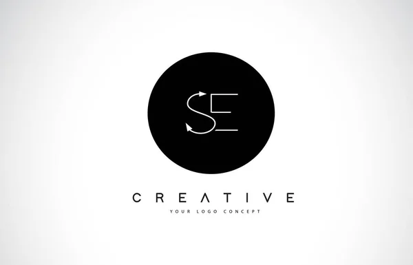 Fekete Fehér Kreatív Ikon Szöveg Betű Vektor Logo Design — Stock Vector