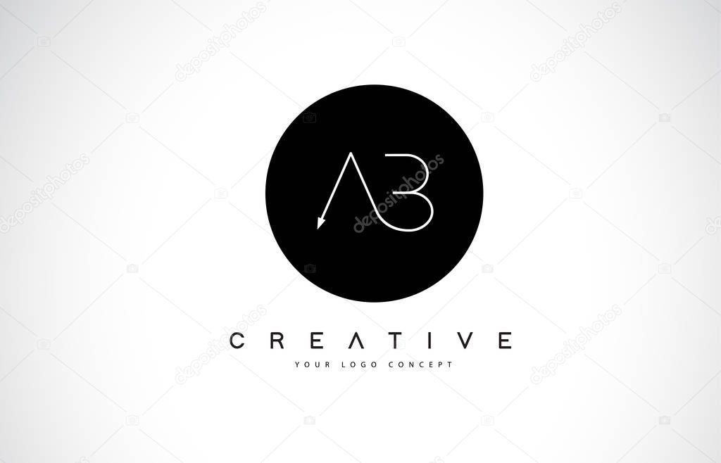 AB A B Logo Design with Black and White Creative Icon Text Letter Vector.