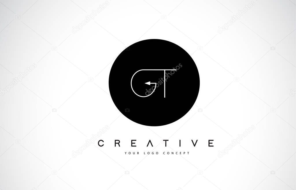 GT G T Logo Design with Black and White Creative Icon Text Letter Vector.