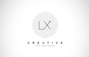 Siyah ve beyaz yaratıcı kutsal kişilerin resmi metin mektup vektör ile LX L X Logo tasarımı.