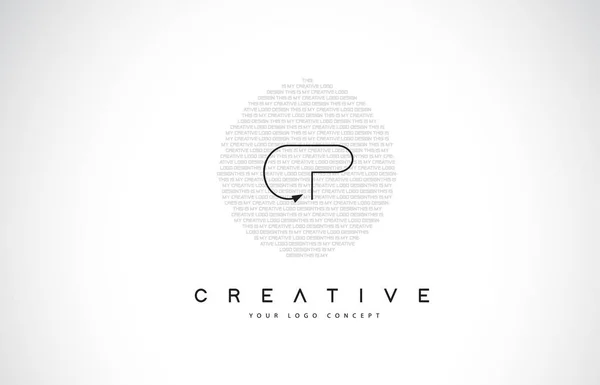 Logo Design Avec Icône Créative Noir Blanc Texte Lettre Vectorielle — Image vectorielle