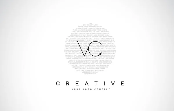Logo Design Czarno Biały Ikona Kreatywnych Tekst Listu Wektor — Wektor stockowy