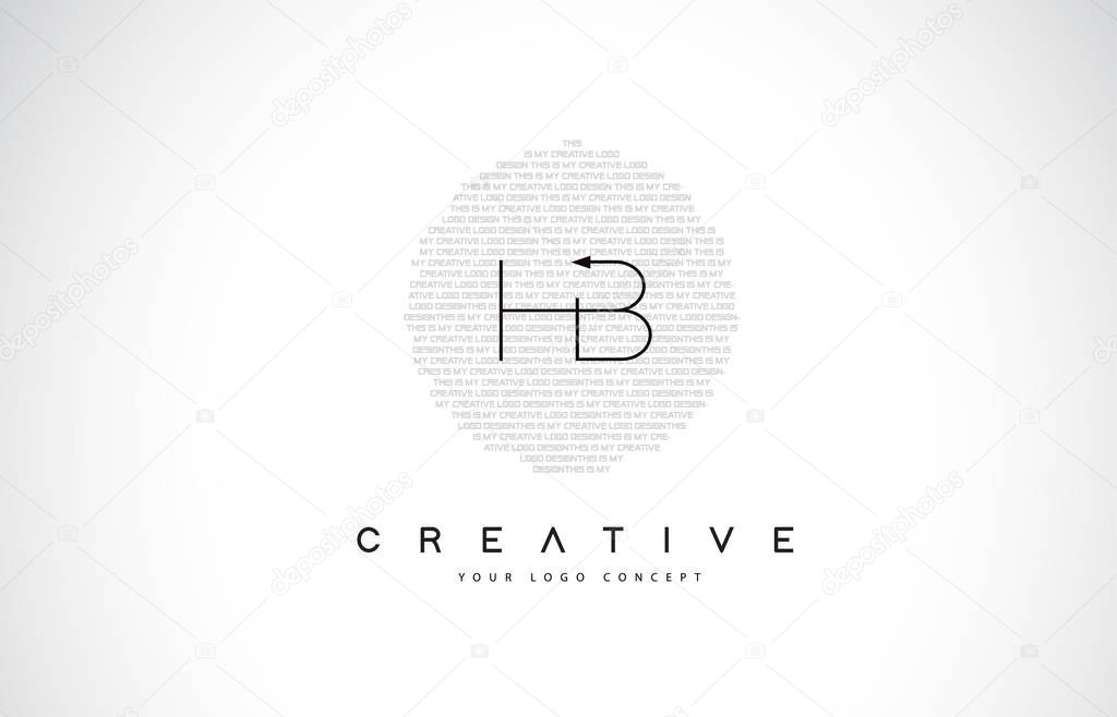 HB H B Logo Design with Black and White Creative Icon Text Letter Vector.