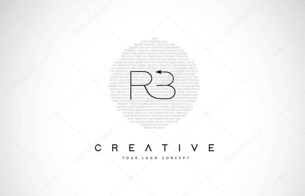 RB R B Logo Design with Black and White Creative Icon Text Letter Vector.