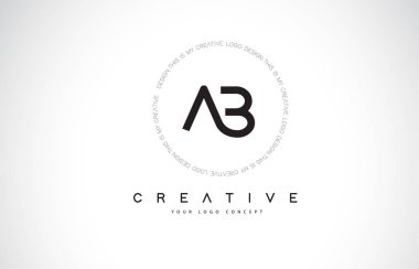 AB bir B Logo tasarımı siyah ve beyaz yaratıcı kutsal kişilerin resmi metin mektup vektör ile.