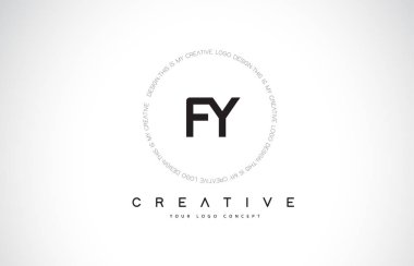 Siyah ve beyaz yaratıcı kutsal kişilerin resmi metin mektup vektör ile FY F Y Logo tasarımı.