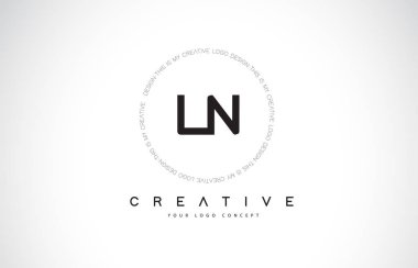 LN L N Logo tasarımı siyah ve beyaz yaratıcı kutsal kişilerin resmi metin mektup vektör ile.