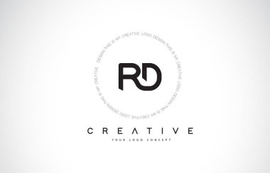 RD R D Logo tasarımı siyah ve beyaz yaratıcı kutsal kişilerin resmi metin mektup vektör ile.