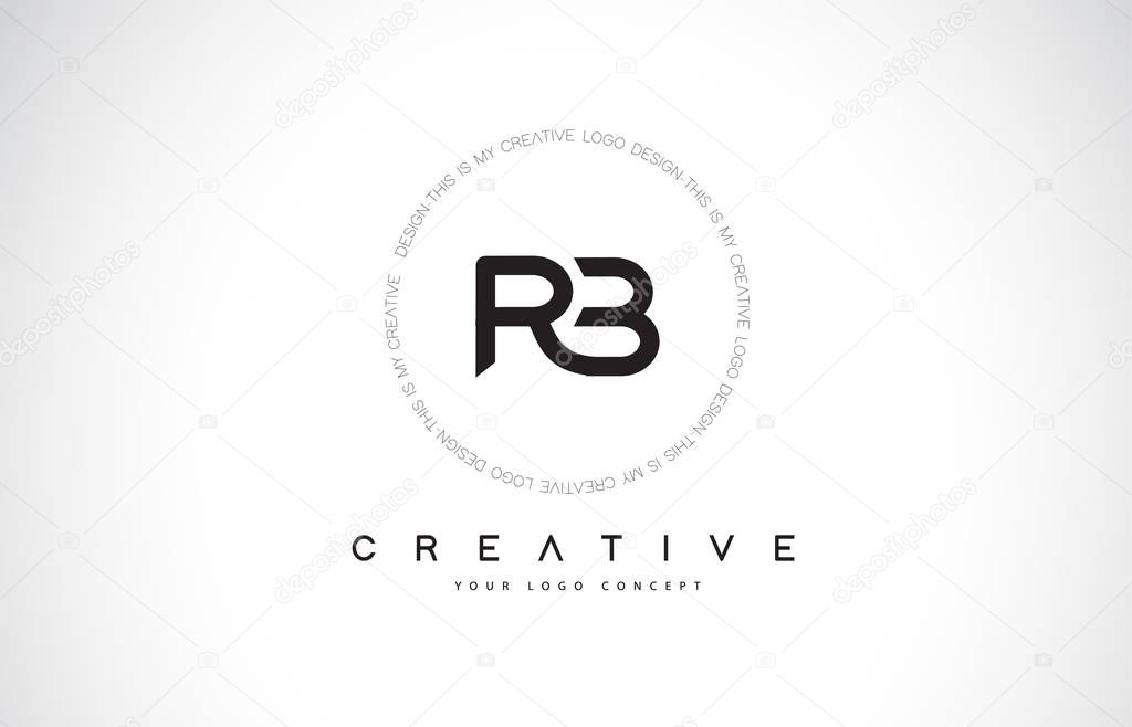 RB R B Logo Design with Black and White Creative Icon Text Letter Vector.