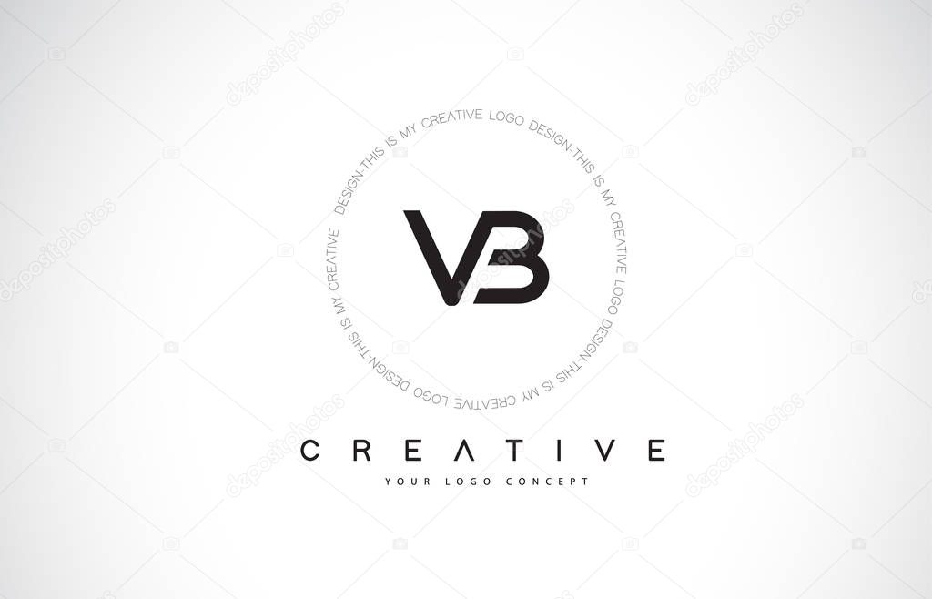 VB V B Logo Design with Black and White Creative Icon Text Letter Vector.