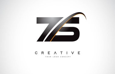 ZS Z S Swoosh mektup Logo tasarımı Modern sarı ile Swoosh eğik çizgiler vektör çizim.
