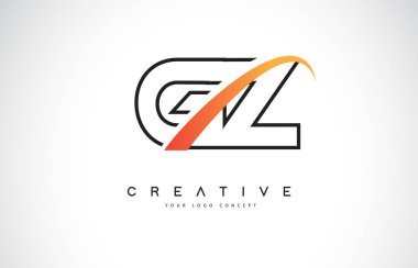 Gz G Y Swoosh mektup Logo tasarımı Modern sarı ile Swoosh eğik çizgiler vektör çizim.