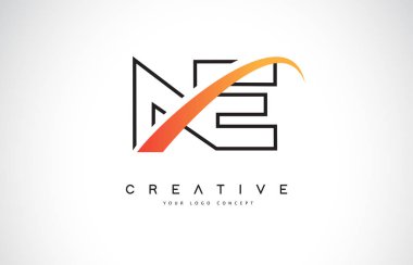 KD N D Swoosh mektup Logo tasarımı Modern sarı ile Swoosh eğik çizgiler vektör çizim.