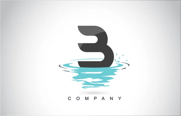 Lettera Logo Design Con Spruzzi Acqua Increspature Gocce Riflessione Vettoriale — Vettoriale Stock