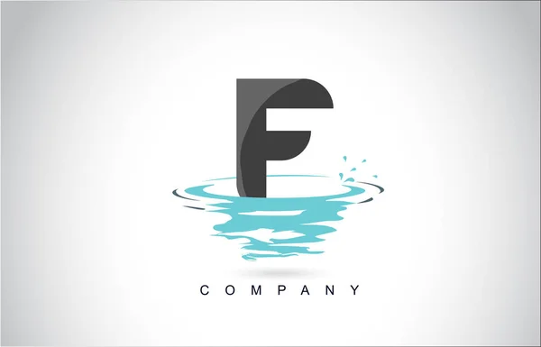 Carta Logo Design Com Respingo Água Ondulações Gotas Reflexão Vector — Vetor de Stock