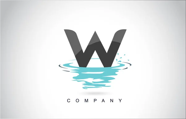Carta Logo Design Com Respingo Água Ondulações Gotas Reflexão Vetor —  Vetores de Stock