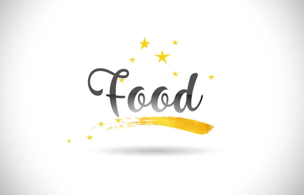 Texte Food Word Avec Golden Stars Trail Illustration Vectorielle Polices — Image vectorielle