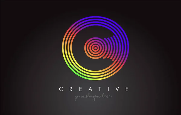 Projeto Logotipo Letra Com Formas Circulares Coloridas Arco Íris Vigrante —  Vetores de Stock