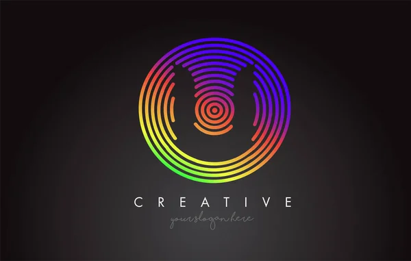 Letter Logo Design Com Formas Circulares Coloridas Arco Íris Vigrante —  Vetores de Stock