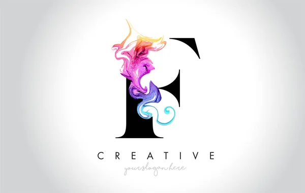 Vibrant Creative Leter Logo Design Colorful Smoke Ink Flowing Vector — Stock Vector