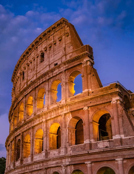Roma Colloseum Gece Mimarlık Roma Talya Şehir Merkezinde Roma Ethernal — Stok fotoğraf