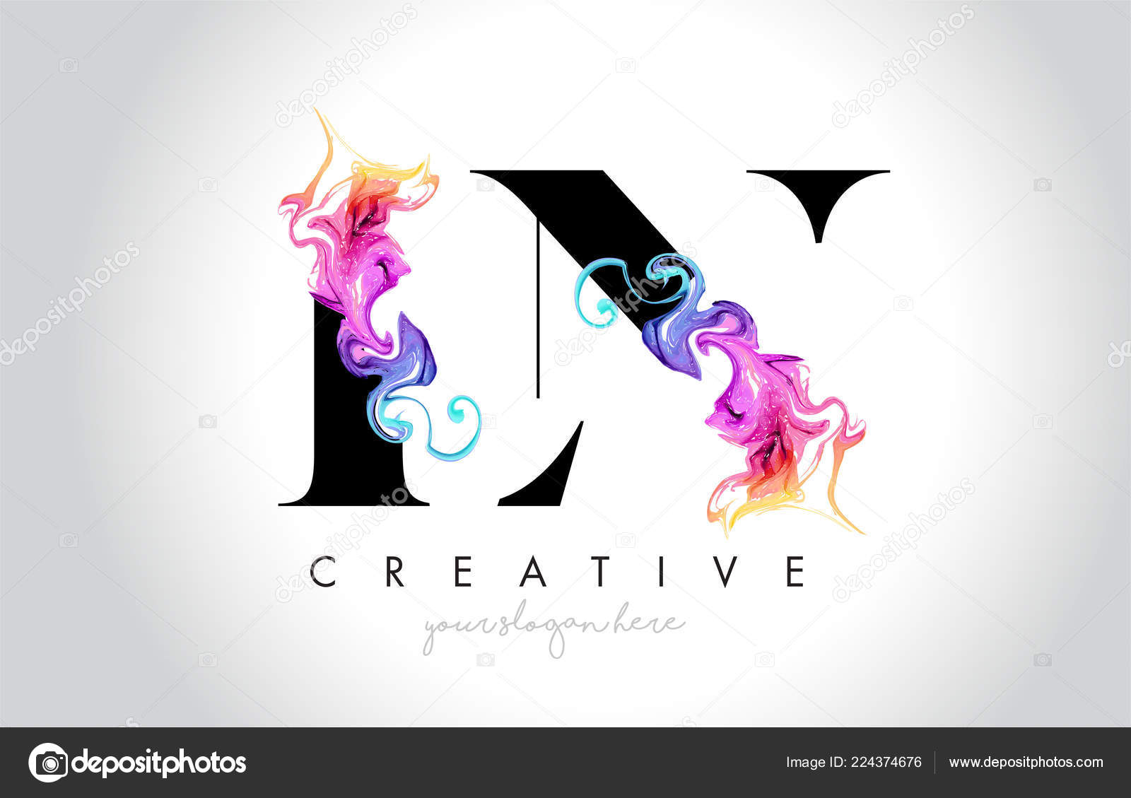 Vibrant Creative Leter Logo Design Colorful Smoke Ink Flowing Vector Vector Image By C Twindesigner Vector Stock