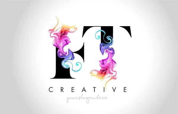 Vibrant Creative Letter Design Разноцветными Дымовыми Чернилами — стоковый вектор