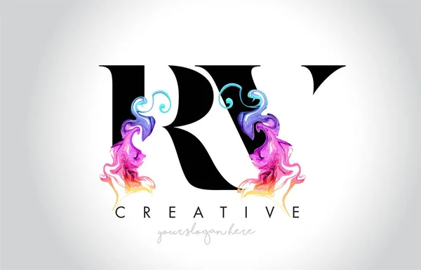 Vibrant Creative Leter Logo Design Colorful Smoke Ink Flowing Vector — Stock Vector