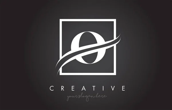 Carta Ícone Logo Design Com Fronteira Quadrada Swoosh Design Criativo —  Vetores de Stock