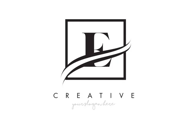 Letter Icon Logo Design Square Swoosh Border Creative Design Vector — Stock Vector